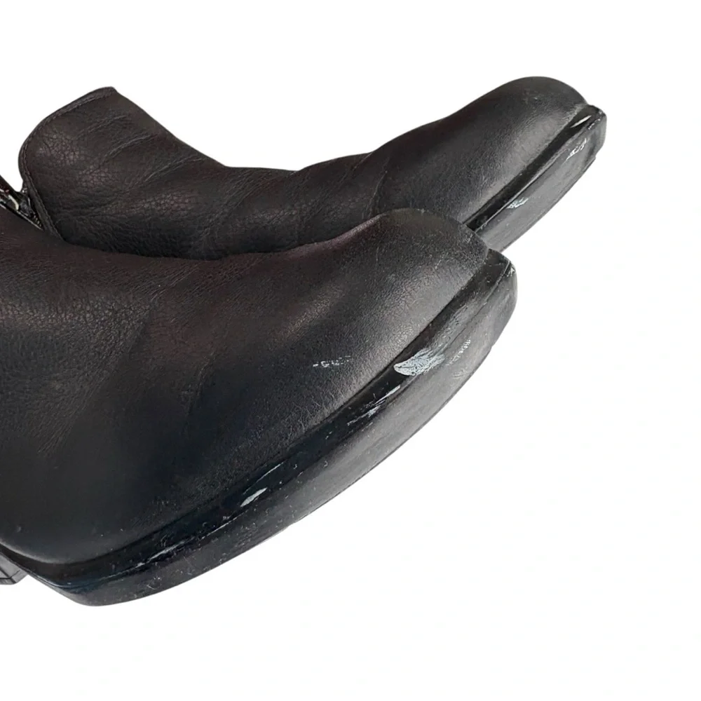 NAOT Helm Womens Ankle Boots Size 41 Dual Zip Black Lthr/Speckled Beige‎